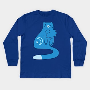 Blue Moon Kitty 1 Kids Long Sleeve T-Shirt